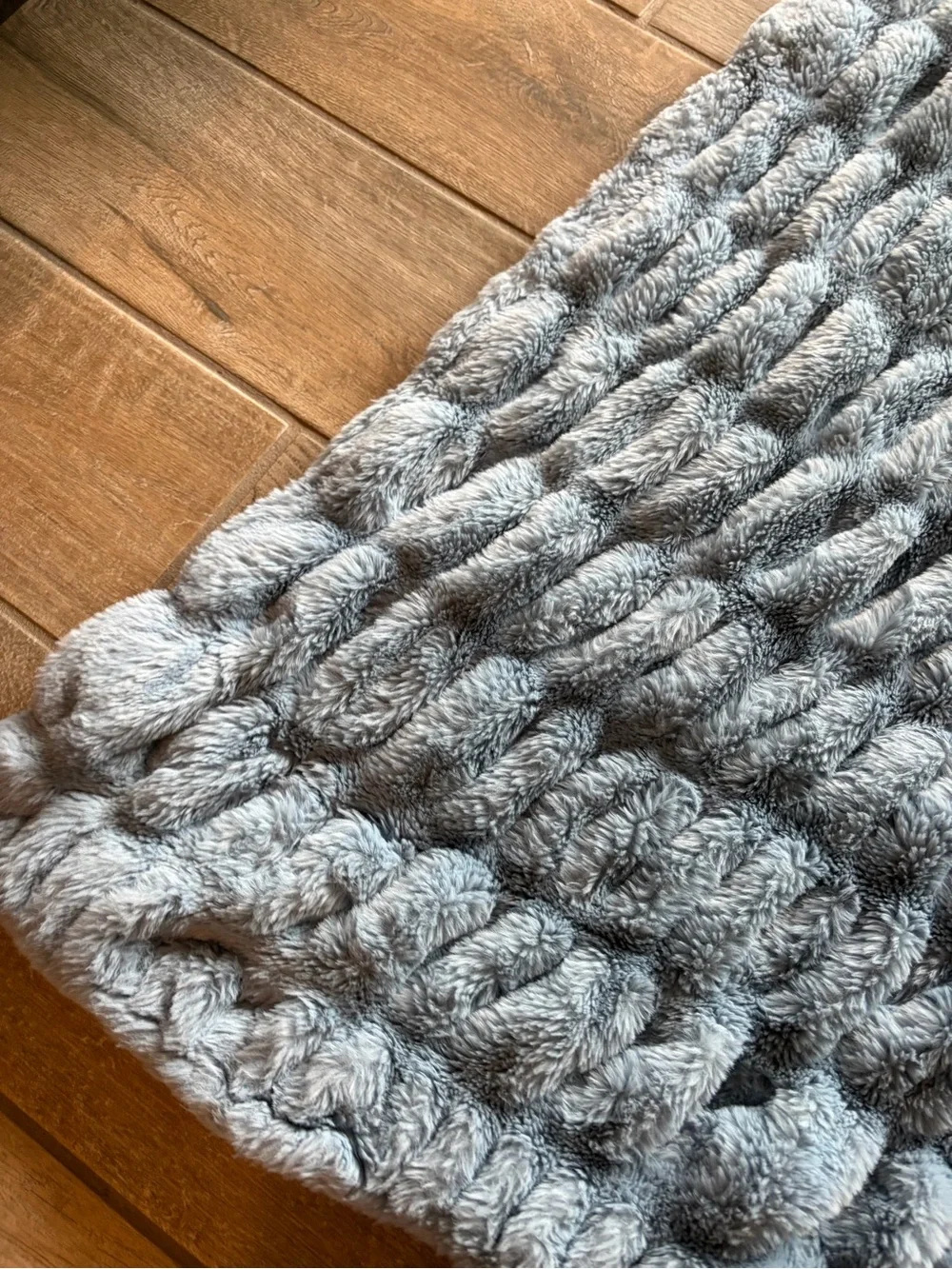 Minky Couture Luxury Designer Blanket adult size Blue Plush 40x64